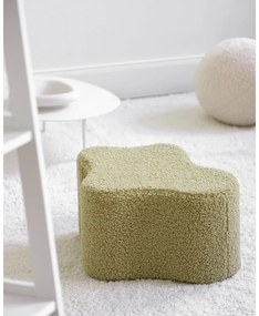 Зелен детски пуф от букле Cloud – Wigiwama