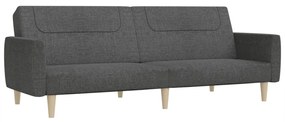 375785 vidaXL 2-местно разтегателно канапе, тъмносиво, текстил