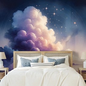 Самозалепващ тапет – Звездно небе над облачен пейзаж