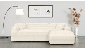 Кремав ъглов диван от рипсено кадифе (десен ъгъл) Martin – Ropez