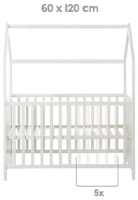 Сиво детско легло 60x120 cm - Roba