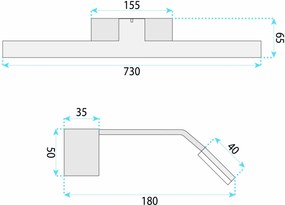 LED аплик за баня SWE003-1W 73cm CHROME