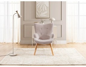 Светлорозов фотьойл с табуретка от рипсено кадифе Niko – Ropez
