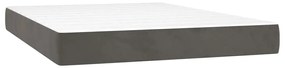 4016619 vidaXL Матрак за легло с покет пружини тъмносив 140x220x20 см кадифе
