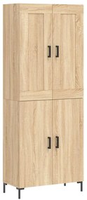 3199556 vidaXL Висок шкаф, дъб сонома, 69,5x34x180 см, инженерно дърво