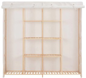 248198 vidaXL Гардероб, бял, 173x40x170 см, текстил