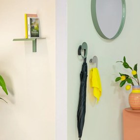 Зелено-сив метален стенен рафт 28 cm Hola – Spinder Design
