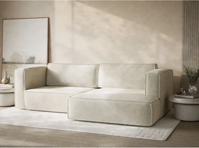 Кремав шенилов сгъваем/с място за съхранение ъглов диван (десен ъгъл) Velto – Maison de Rêve
