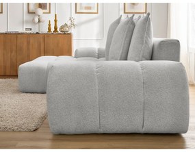 Светлосив шенилов сгъваем/с място за съхранение ъглов диван (ляв ъгъл) Everest – Bobochic Paris