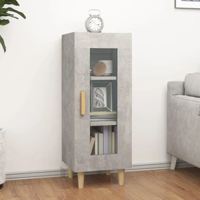 812397 vidaXL Сайдборд, бетонно сив, 34,5x34x90 см, инженерно дърво
