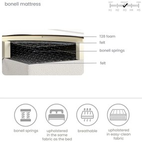 Сиво боксспринг легло с място за съхранение 180x200 cm Ruby – Maison de Rêve