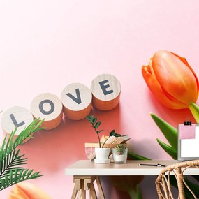 Самозалепващ фототапет – Кубчета с надпис Love