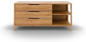 Нисък скрин от масивен дъб в естествен цвят 140x64 cm Twig – The Beds