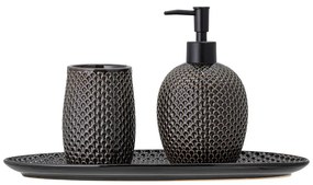 Сив керамичен комплект аксесоари за баня Hrin – Bloomingville