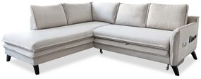 Светлобежов ъглов разтегателен диван ляв ъгъл, Charming Charlie - Miuform
