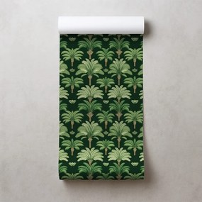 Тапет – Зелени палми на тъмен фон