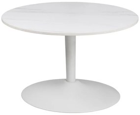 Бяла кръгла масичка за кафе с керамичен плот ø 60 cm Malta – Actona