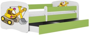 Παιδικό κρεβάτι Babydreams Cartoon-Prasino-180 x 80-Digger
