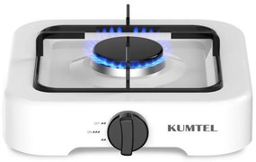 Единичен газов котлон KUMTEL HGCL-1001W, Битова газ LPG, 26.5x26.5 см, Бял