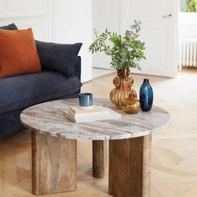 Холна маса atmosphera Coppa, 91 cm, Мангово дърво, Мрамор