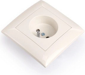 Единичен контакт със заземяване и рамка OSTE JNH001-G Beige