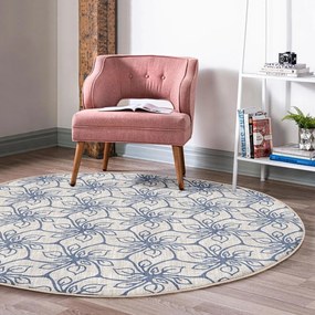 Син кръгъл килим подходящ за пране и за прахосмукачки роботи ø 80 cm Comfort – Mila Home