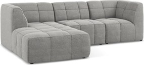 Сив ъглов диван от прежда с примки от букле (ляв ъгъл) Aloha – Makamii