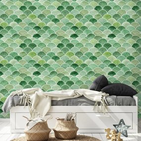 Самозалепващ тапет – Зелени геометрични арки