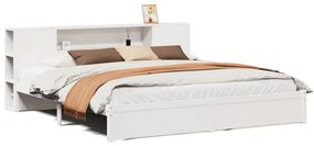 3322366 vidaXL Легло с етажерка за книги, без матрак, 180x200 см, бор масив