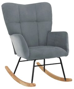Сиво кадифено люлеещо се кресло Elza – Støraa