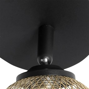 Прожектор черен със злато 2-светлина - Athens Wire