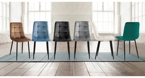 Сини кадифени трапезни столове в комплект от 2 броя Faffy - Tomasucci