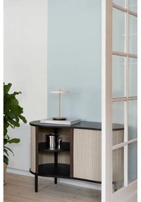 Кафяв нисък скрин в дъбов декор с плъзгащи се врати 100x67 cm Audacious - UMAGE