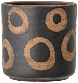 Черна теракотена саксия, височина 12 см Avo - Bloomingville