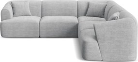 Светлосив ъглов диван от рипсено кадифе Campi – Cosmopolitan Design