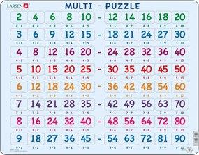 Larsen - Пъзел: Образователен – Математически, Умножение – 80 части, голям