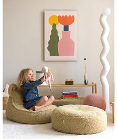 Зелен детски пуф от букле Bear – Wigiwama