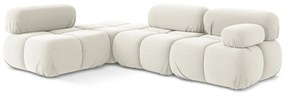 Бял кадифен модулен ъглов диван (ляв ъгъл) Lokua – Makamii