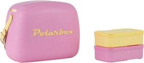 Хладилна чанта Polarbox Pop, 6 литра, Включени 2 кутии за обяд, Запазва студено до 24 часа, Розов/Жълт