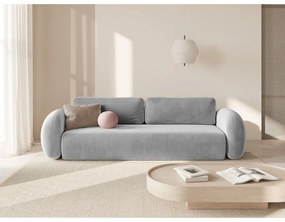 Светлосив кадифен сгъваем/с място за съхранение диван 262 cm Tonale – Cosmopolitan Design