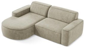 Бежов шенилов ъглов диван (ляв ъгъл) Omao – Makamii