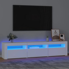 3152754 vidaXL ТВ шкаф с LED осветление, бял, 180x35x40 см