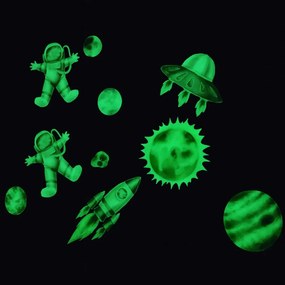 Вълшебни светещи стикери за деца - астронавт, планета и ракета Šírka: 30 cm | Dĺžka: 50 cm