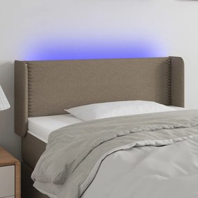 3123082 vidaXL LED горна табла за легло, таупе,93x16x78/88 см, плат