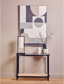 Черна/в естествен цвят конзолна маса със стъклен плот 49x100 cm Cebu – Premier Housewares