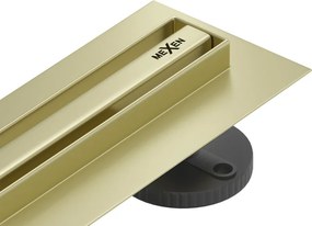 Mexen Flat 360° Slim въртящ се линеен сифон 70 см, златен матиран - 1A41070