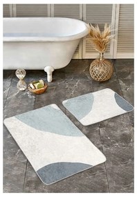Сиви кремави кадифени постелки за баня в комплект от 2 бр. 60x100 cm Abstract Shapes – Mila Home