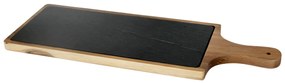 Horecano - Дървена дъска за презентация с каменна плоча с дръжка продълговата 15х45х1.5см (плоча-10х30см) (SLWD-PD-RE-4515)