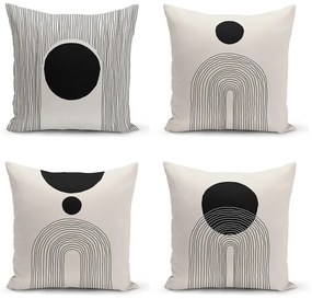 Черни и бежови калъфки за възглавници в комплект от 4 броя 43x43 cm - Minimalist Cushion Covers