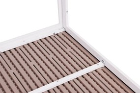 Голяма градинска маса в бежово с бели крака